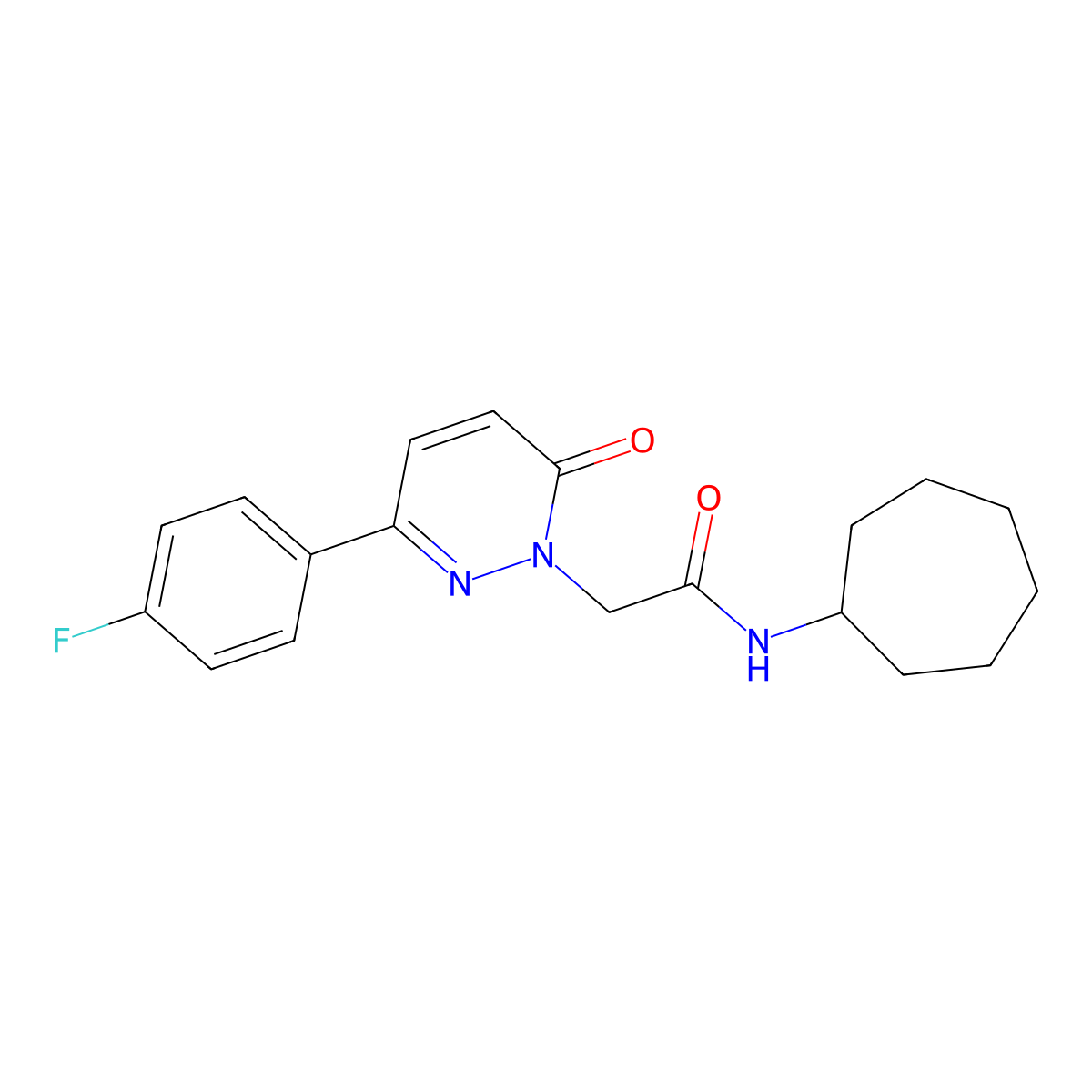 N-cycloheptyl-2-(3-(4-fluorophenyl)-6-oxopyridazin-1(6H)-yl)acetamide molecular structure, CAS 1232781-10-0