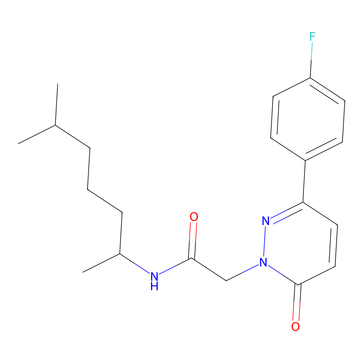 2-[3-(4-fluorophenyl)-6-oxopyridazin-1(6H)-yl]-N-(6-methylheptan-2-yl)acetamide molecular structure, CAS 1232781-28-0