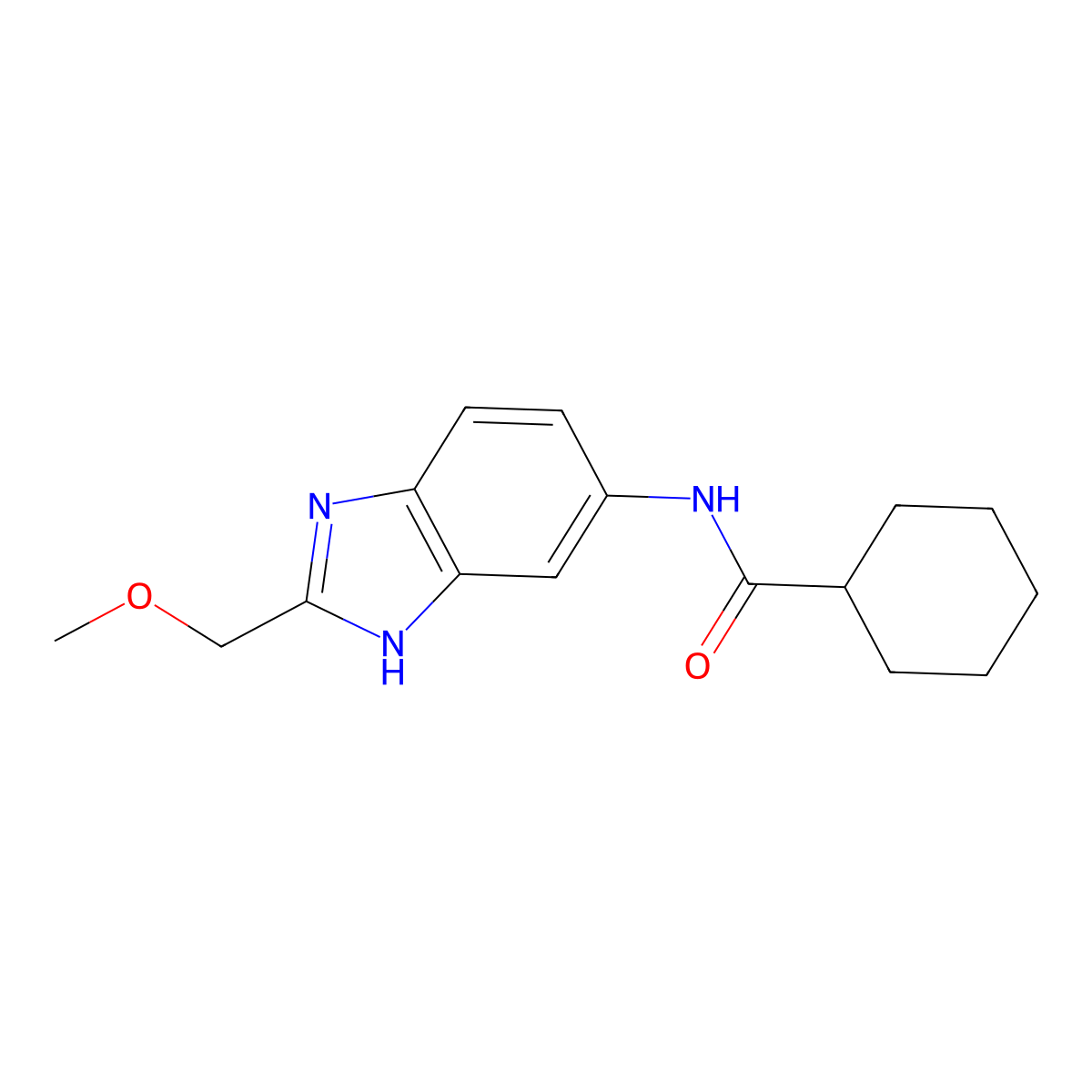N-[2-(methoxymethyl)-1H-benzimidazol-5-yl]cyclohexanecarboxamide molecular structure, CAS 1232781-44-0