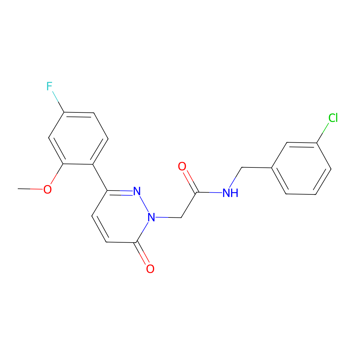 N-(3-chlorobenzyl)-2-[3-(4-fluoro-2-methoxyphenyl)-6-oxopyridazin-1(6H)-yl]acetamide molecular structure, CAS 1232781-49-5