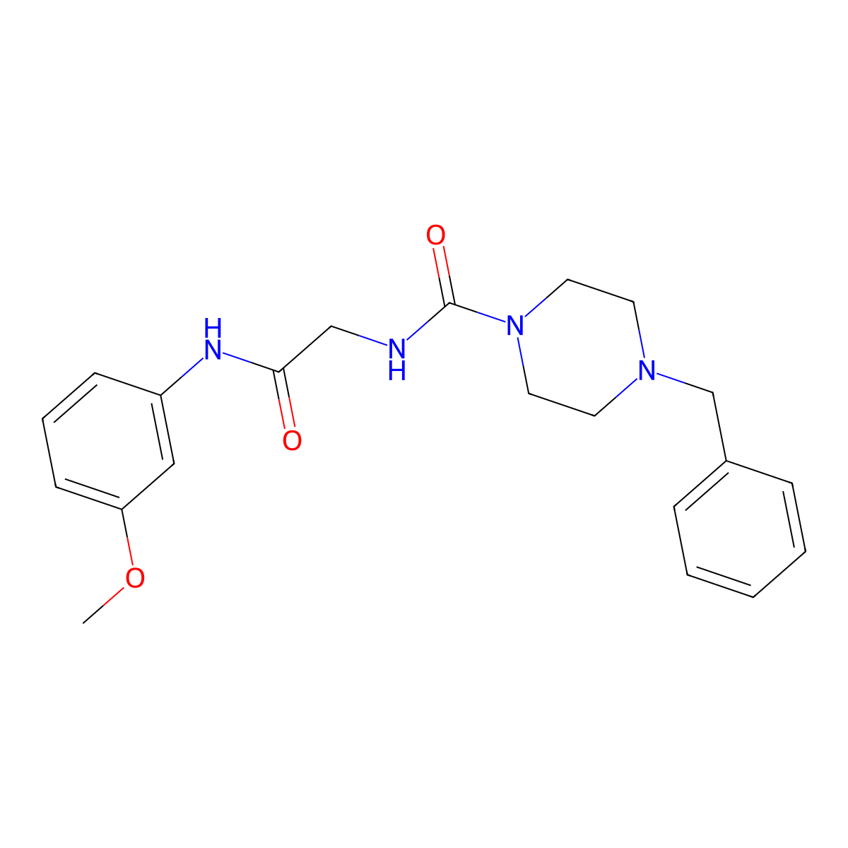 4-benzyl-N-(2-((3-methoxyphenyl)amino)-2-oxoethyl)piperazine-1-carboxamide molecular structure, CAS 1232781-52-0