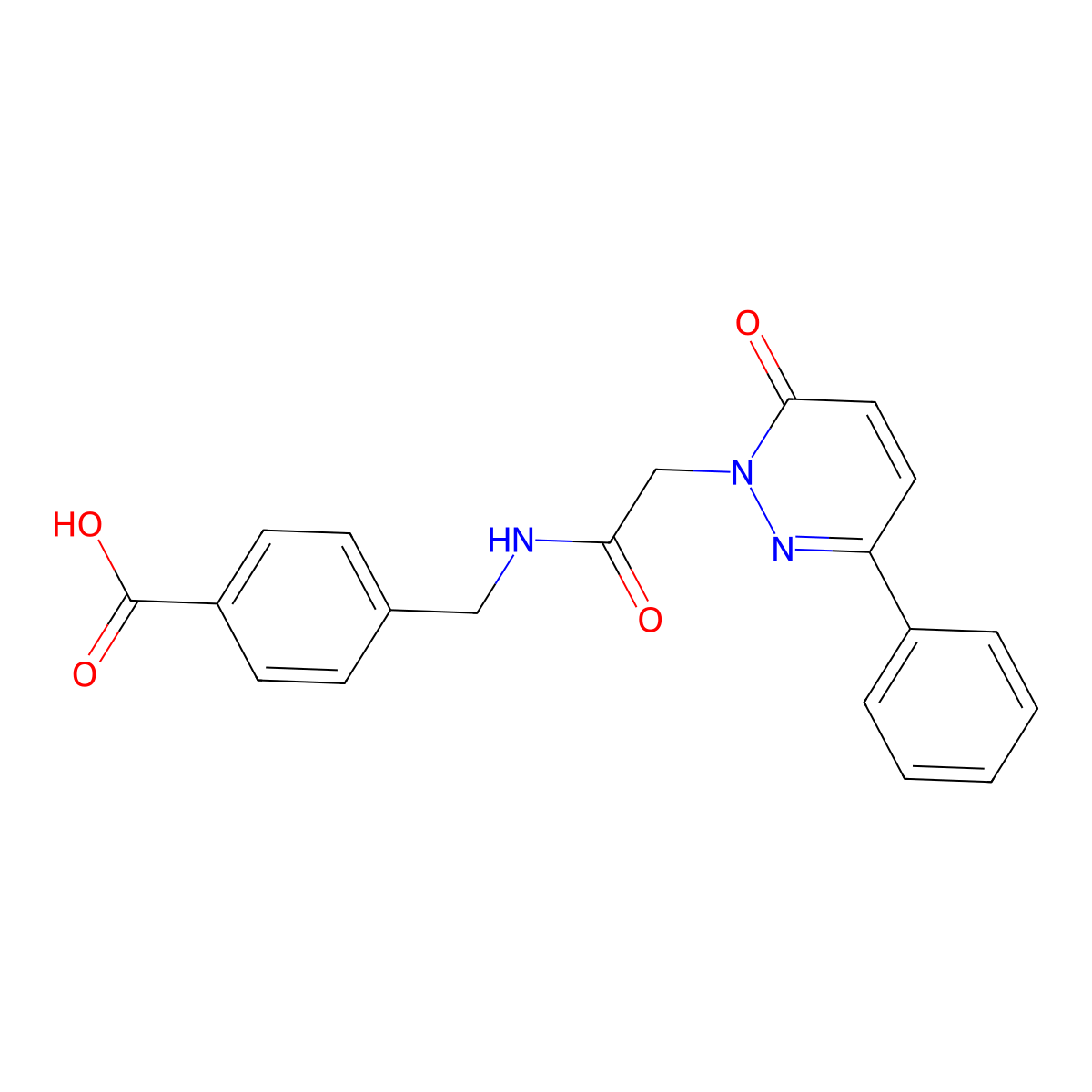 4-({[(6-oxo-3-phenylpyridazin-1(6H)-yl)acetyl]amino}methyl)benzoic acid molecular structure, CAS 1232781-77-9