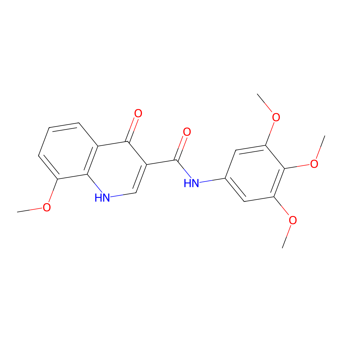 4-hydroxy-8-methoxy-N-(3,4,5-trimethoxyphenyl)quinoline-3-carboxamide molecular structure, CAS 1232781-81-5