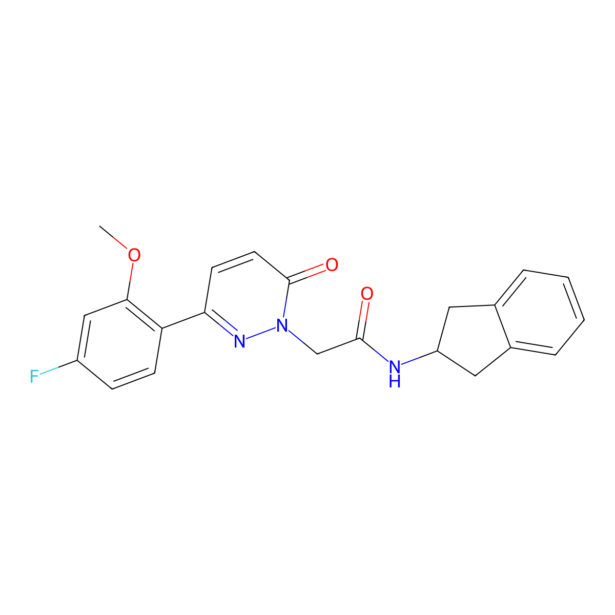 N-(2,3-dihydro-1H-inden-2-yl)-2-[3-(4-fluoro-2-methoxyphenyl)-6-oxopyridazin-1(6H)-yl]acetamide molecular structure, CAS 1232781-84-8