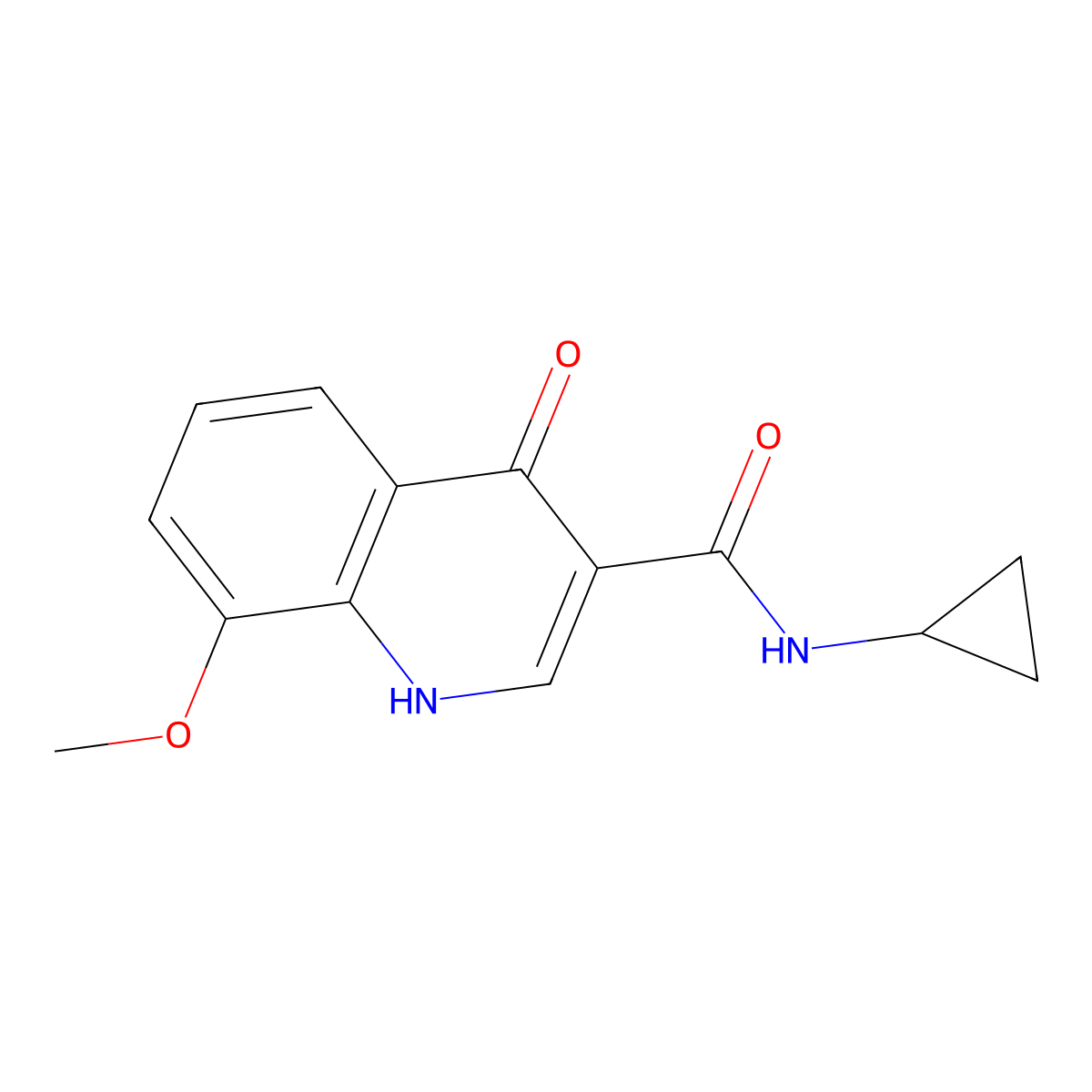 N-cyclopropyl-4-hydroxy-8-methoxyquinoline-3-carboxamide molecular structure, CAS 1232781-99-5