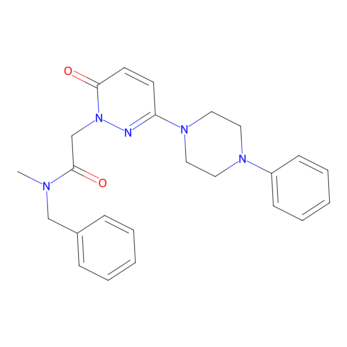 N-benzyl-N-methyl-2-(6-oxo-3-(4-phenylpiperazin-1-yl)pyridazin-1(6H)-yl)acetamide molecular structure, CAS 1232782-25-0