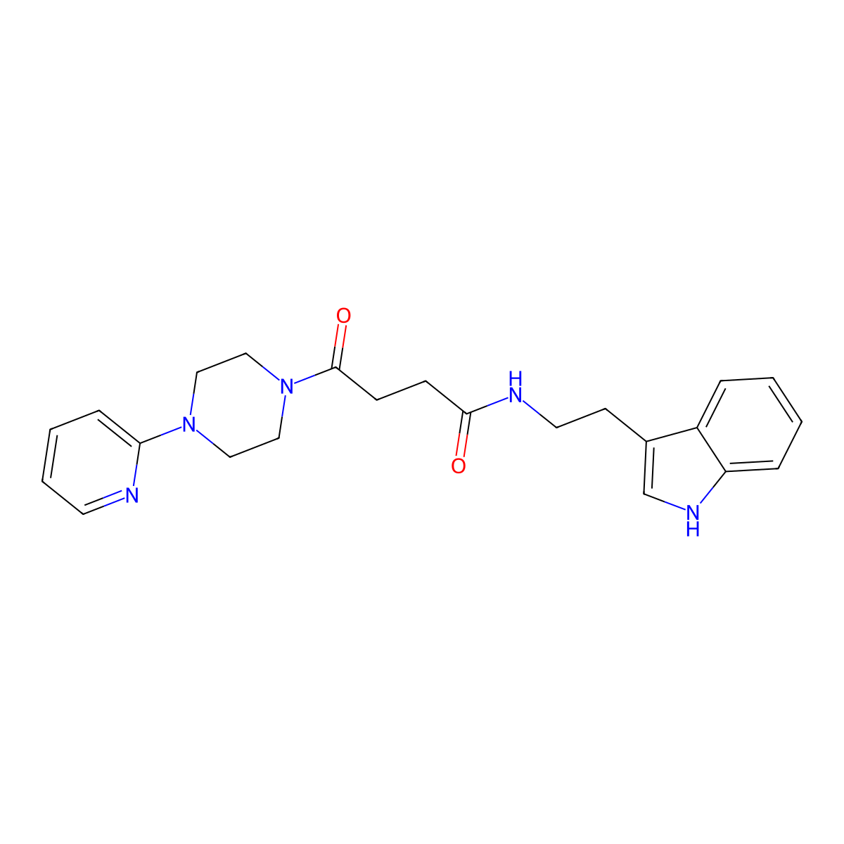 N~1~-[2-(1H-indol-3-yl)ethyl]-4-oxo-4-[4-(2-pyridyl)piperazino]butanamide molecular structure, CAS 1232782-34-1
