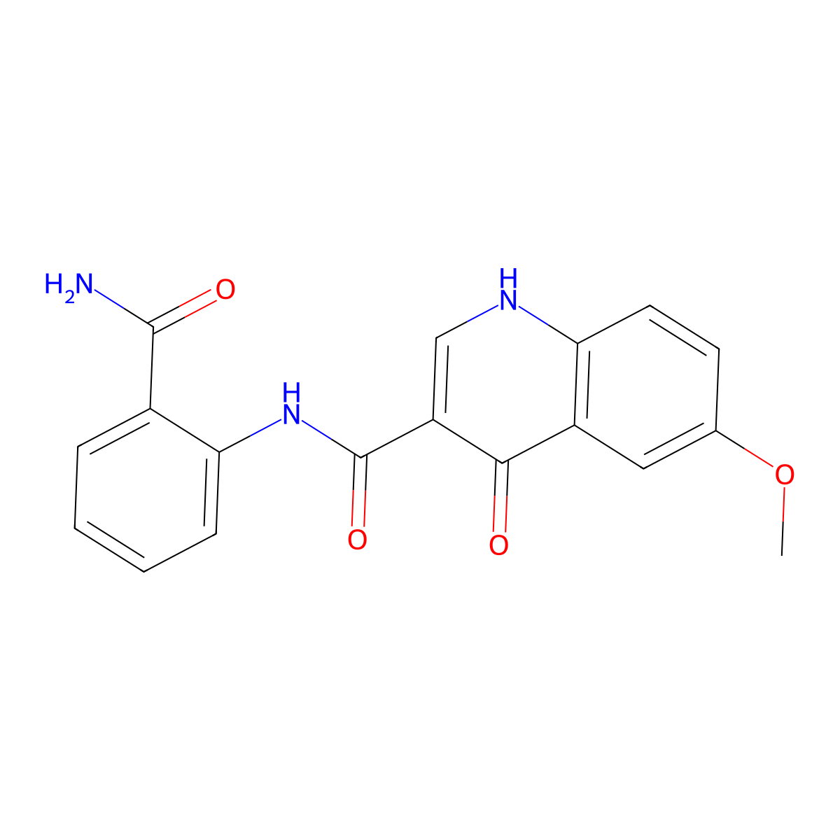 N-(2-carbamoylphenyl)-4-hydroxy-6-methoxyquinoline-3-carboxamide molecular structure, CAS 1232782-46-5
