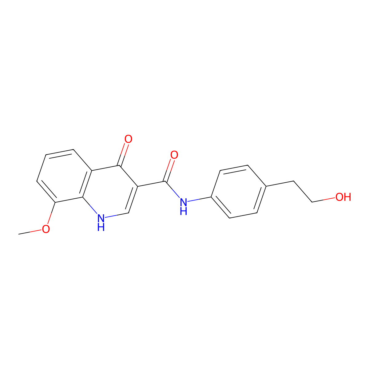 N-[4-(2-hydroxyethyl)phenyl]-8-methoxy-4-oxo-1,4-dihydroquinoline-3-carboxamide molecular structure, CAS 1232782-48-7