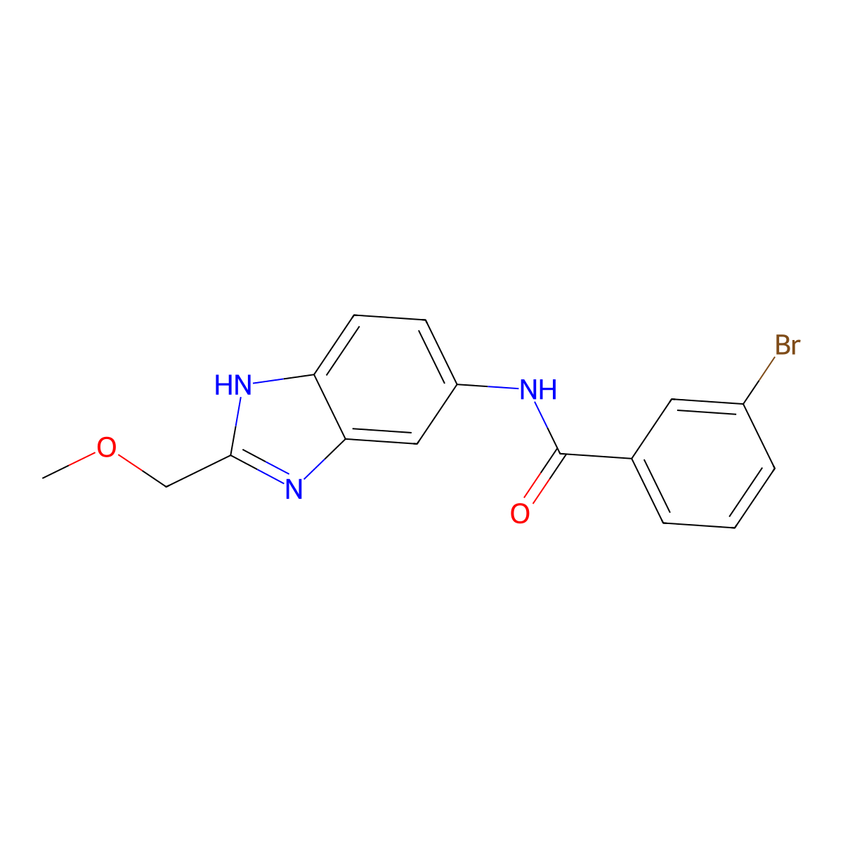 3-bromo-N-[2-(methoxymethyl)-1H-benzimidazol-5-yl]benzamide molecular structure, CAS 1232782-56-7