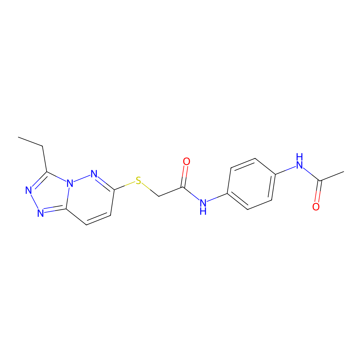 N-[4-(acetylamino)phenyl]-2-[(3-ethyl[1,2,4]triazolo[4,3-b]pyridazin-6-yl)sulfanyl]acetamide molecular structure, CAS 1232782-94-3