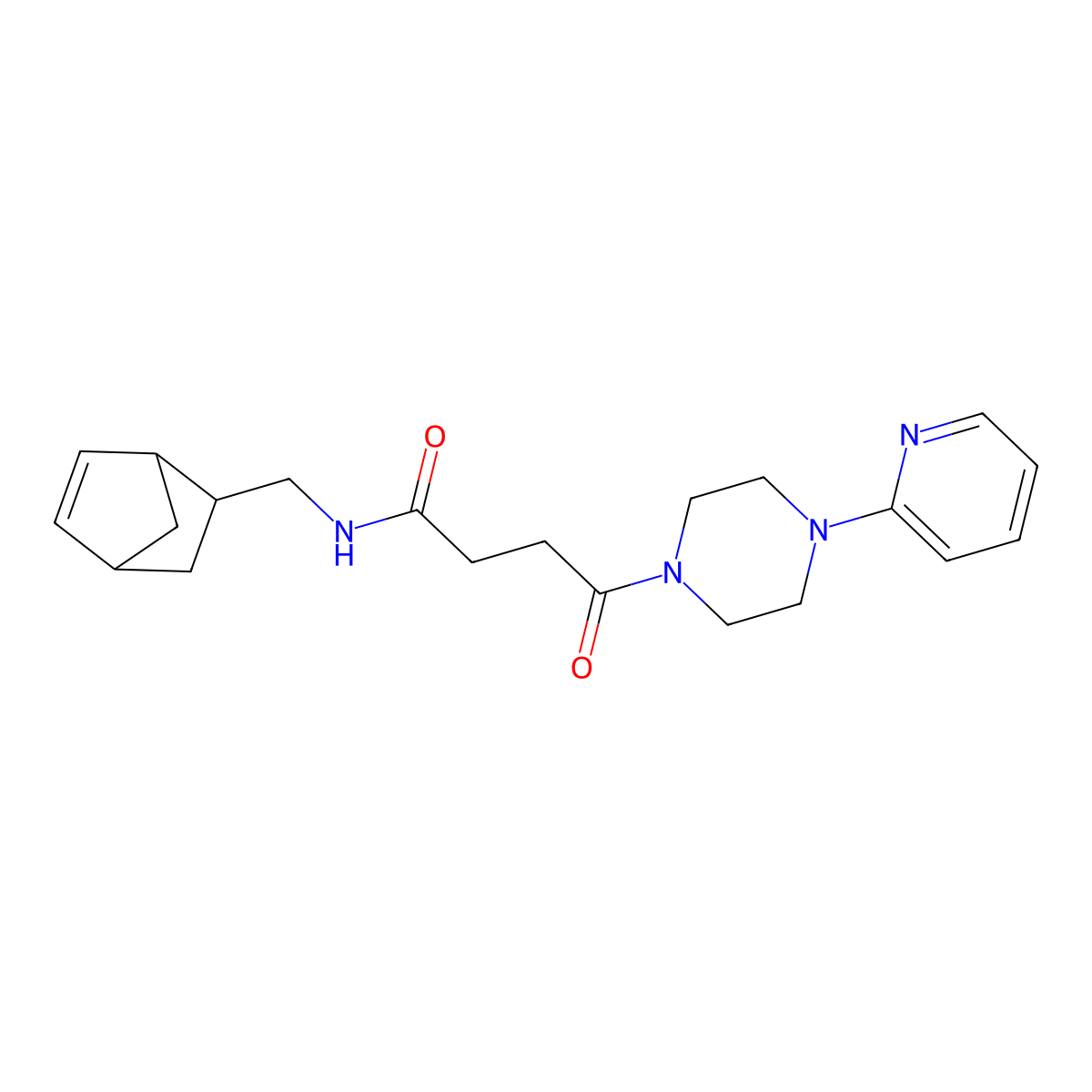N-(bicyclo[2.2.1]hept-5-en-2-ylmethyl)-4-oxo-4-(4-(pyridin-2-yl)piperazin-1-yl)butanamide molecular structure, CAS 1232783-04-8
