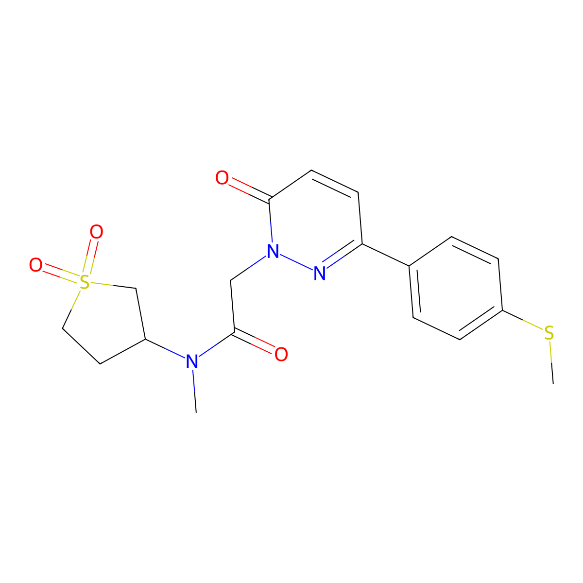 N-(1,1-dioxidotetrahydrothiophen-3-yl)-N-methyl-2-{3-[4-(methylsulfanyl)phenyl]-6-oxopyridazin-1(6H)-yl}acetamide molecular structure, CAS 1232783-31-1