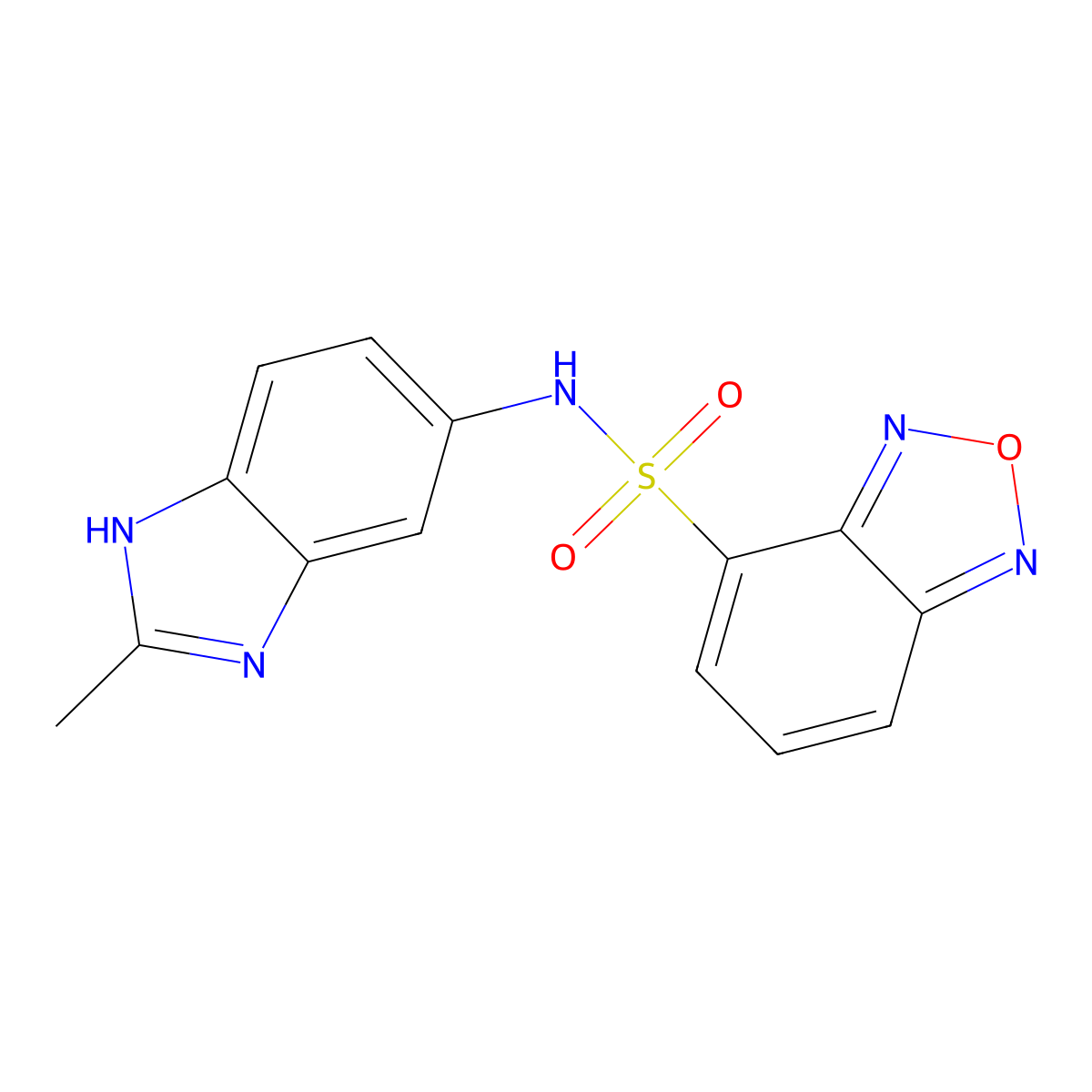 N-(2-methyl-1H-benzimidazol-5-yl)-2,1,3-benzoxadiazole-4-sulfonamide molecular structure, CAS 1232783-70-8