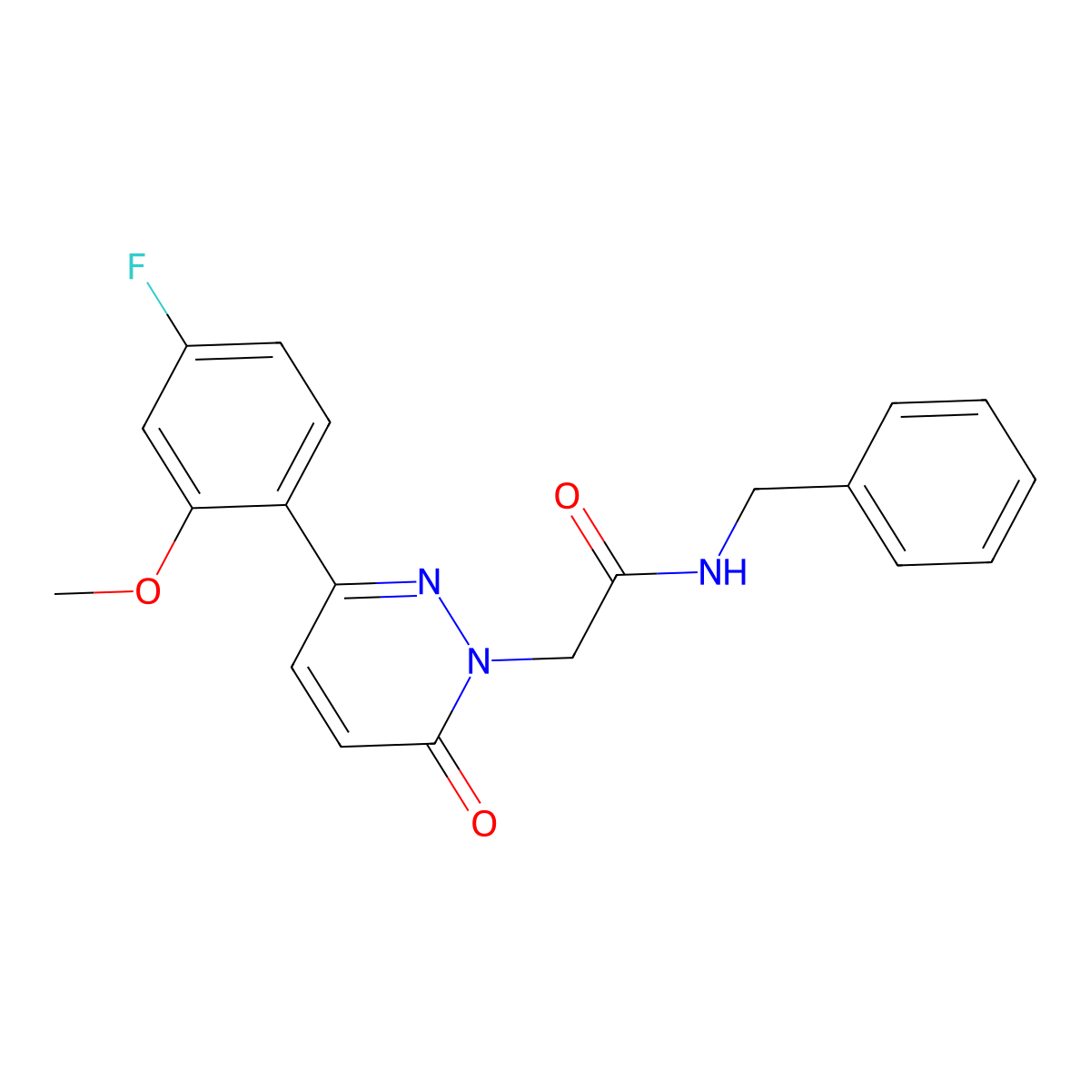 N-benzyl-2-(3-(4-fluoro-2-methoxyphenyl)-6-oxopyridazin-1(6H)-yl)acetamide molecular structure, CAS 1232784-11-0