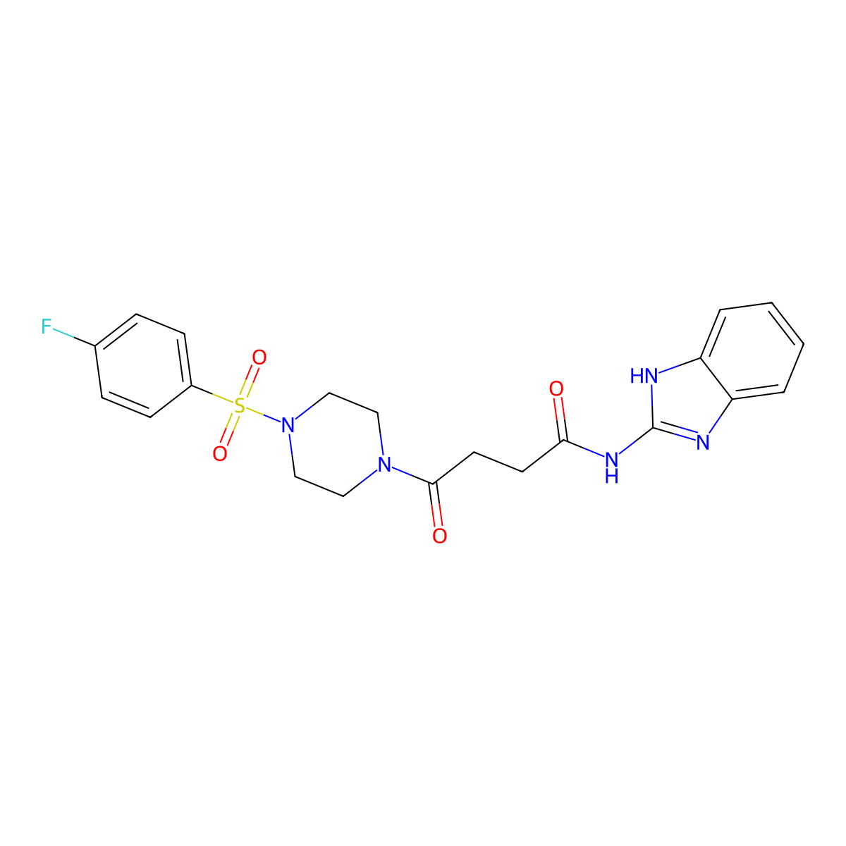 N-(1H-benzimidazol-2-yl)-4-{4-[(4-fluorophenyl)sulfonyl]piperazin-1-yl}-4-oxobutanamide molecular structure, CAS 1232784-17-6