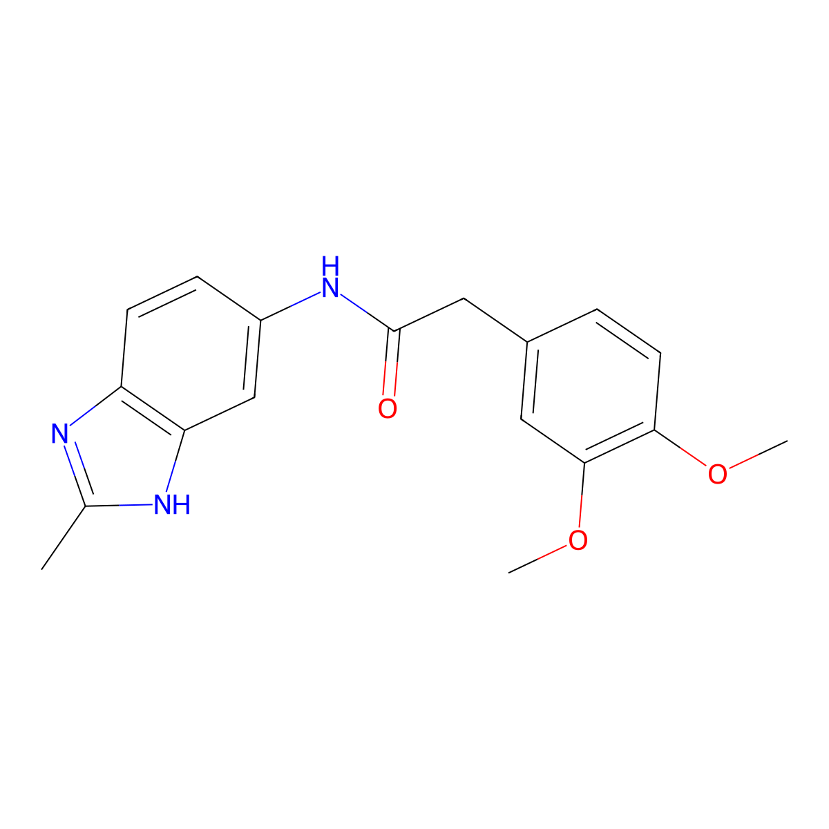 2-(3,4-dimethoxyphenyl)-N-(2-methyl-1H-benzimidazol-5-yl)acetamide molecular structure, CAS 1232784-82-5