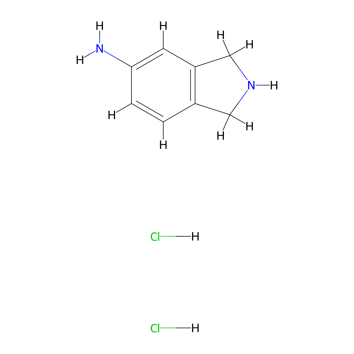 2,3-dihydro-1H-isoindol-5-amine dihydrochloride molecular structure, CAS 1232785-01-1