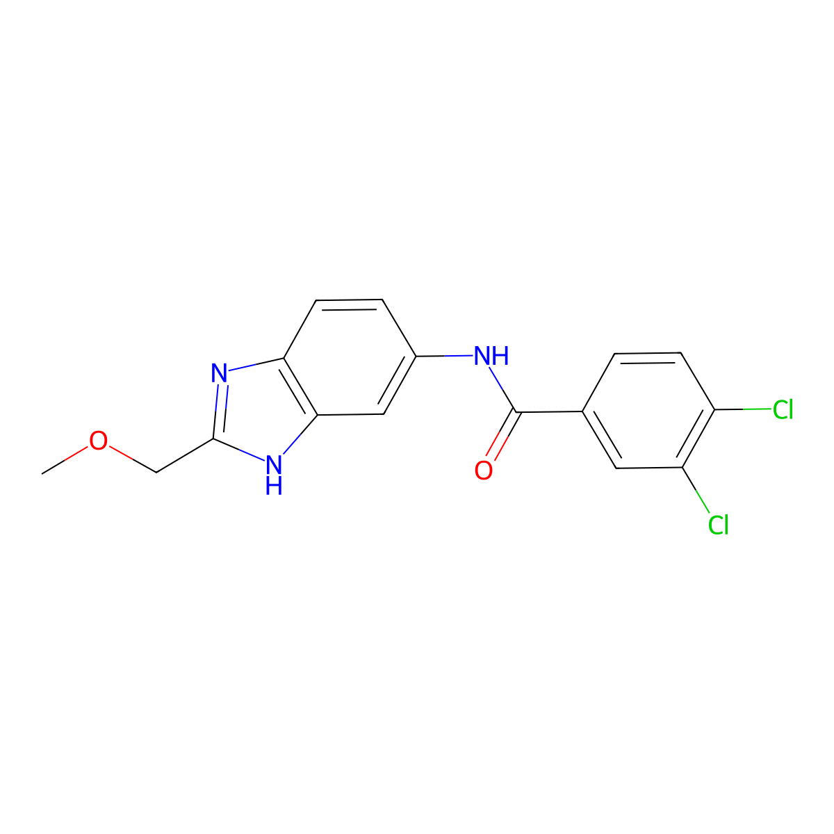 3,4-dichloro-N-[2-(methoxymethyl)-1H-benzimidazol-5-yl]benzamide molecular structure, CAS 1232785-23-7