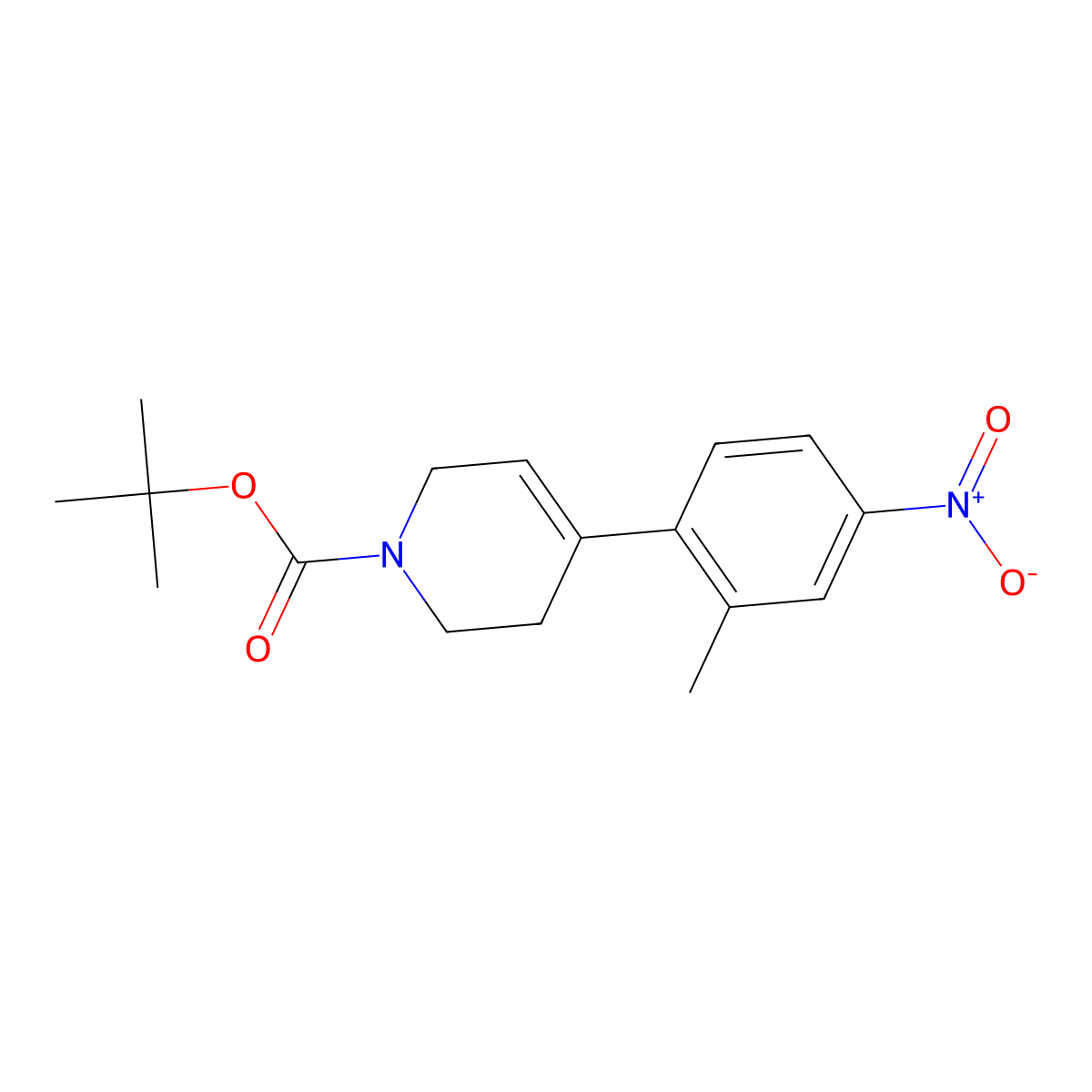 tert-butyl 4-(2-methyl-4-nitrophenyl)-5,6-dihydropyridine-1(2H)-carboxylate molecular structure, CAS 1232785-32-8