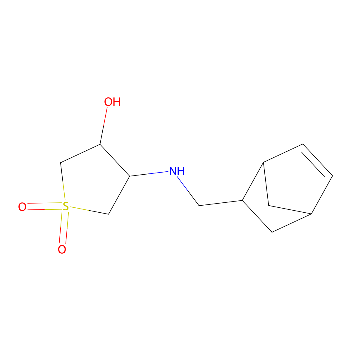 4-[(Bicyclo[2.2.1]hept-5-en-2-ylmethyl)amino]tetrahydrothiophene-3-ol 1,1-dioxide molecular structure, CAS 1232786-00-3