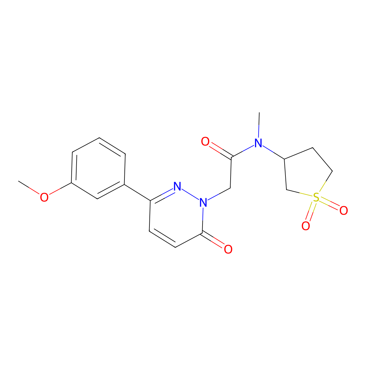 N-(1,1-dioxidotetrahydrothiophen-3-yl)-2-[3-(3-methoxyphenyl)-6-oxopyridazin-1(6H)-yl]-N-methylacetamide molecular structure, CAS 1232786-61-6