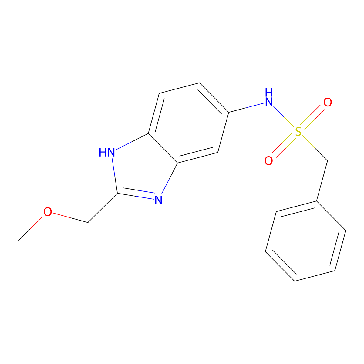 N-[2-(methoxymethyl)-1H-benzimidazol-5-yl]-1-phenylmethanesulfonamide molecular structure, CAS 1232786-91-2