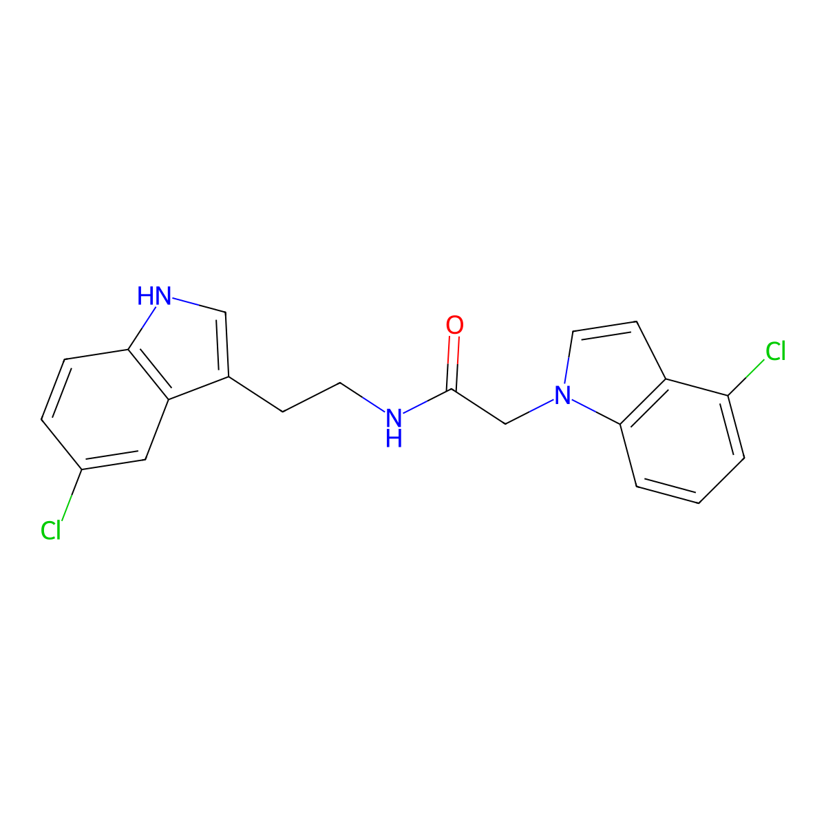 2-(4-chloro-1H-indol-1-yl)-N-[2-(5-chloro-1H-indol-3-yl)ethyl]acetamide molecular structure, CAS 1232787-00-6