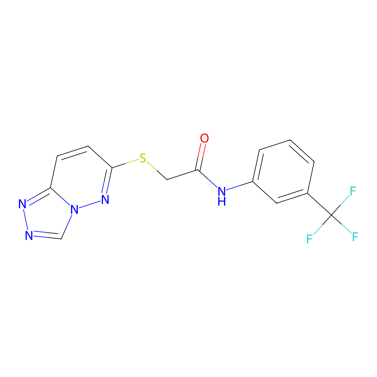 2-([1,2,4]triazolo[4,3-b]pyridazin-6-ylsulfanyl)-N-[3-(trifluoromethyl)phenyl]acetamide molecular structure, CAS 1232787-10-8