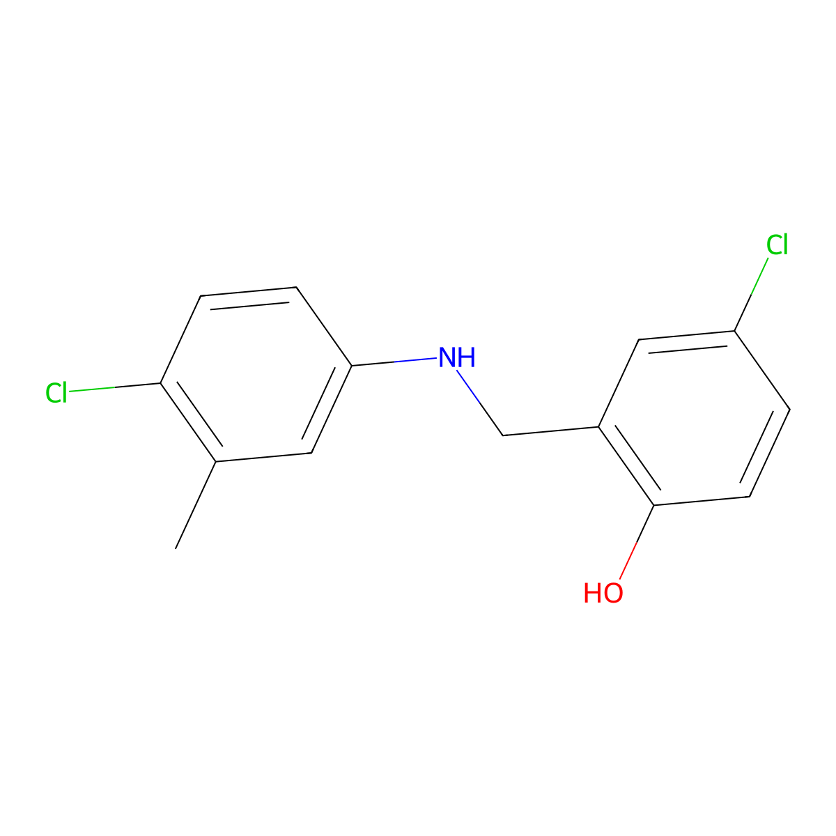 4-Chloro-2-{[(4-chloro-3-methylphenyl)amino]methyl}phenol molecular structure, CAS 1232788-20-3