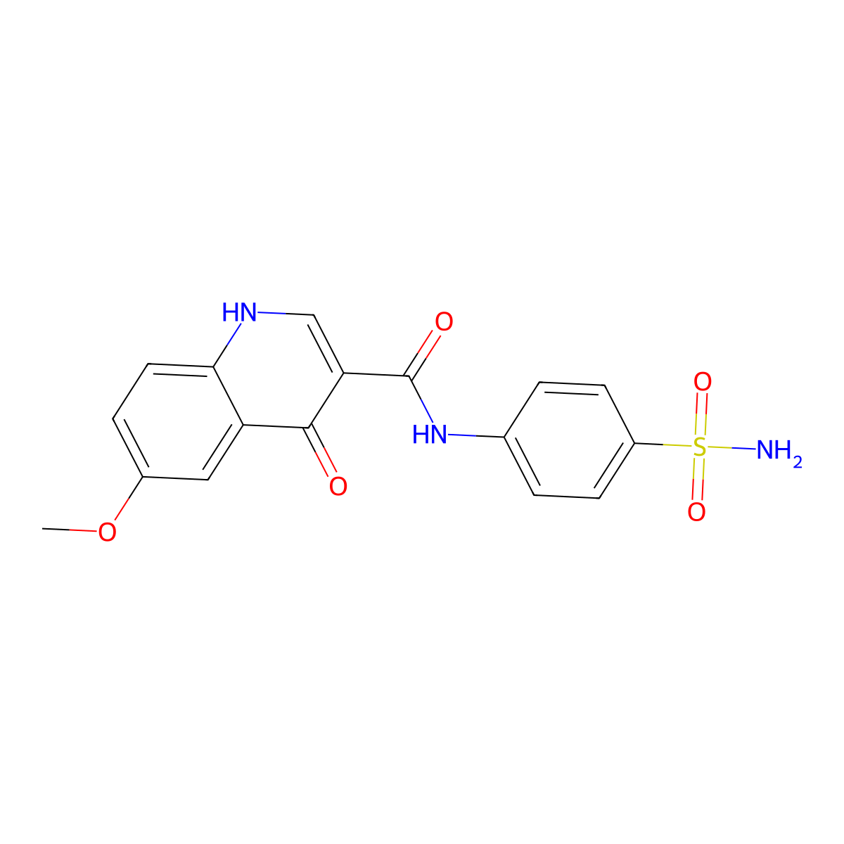 4-hydroxy-6-methoxy-N-(4-sulfamoylphenyl)quinoline-3-carboxamide molecular structure, CAS 1232788-73-6