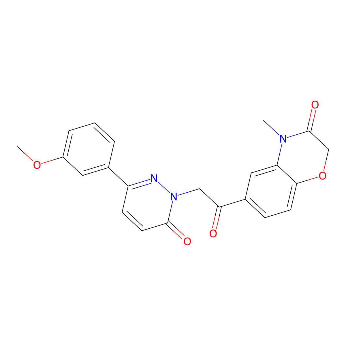 6-{[3-(3-methoxyphenyl)-6-oxopyridazin-1(6H)-yl]acetyl}-4-methyl-2H-1,4-benzoxazin-3(4H)-one molecular structure, CAS 1232788-90-7