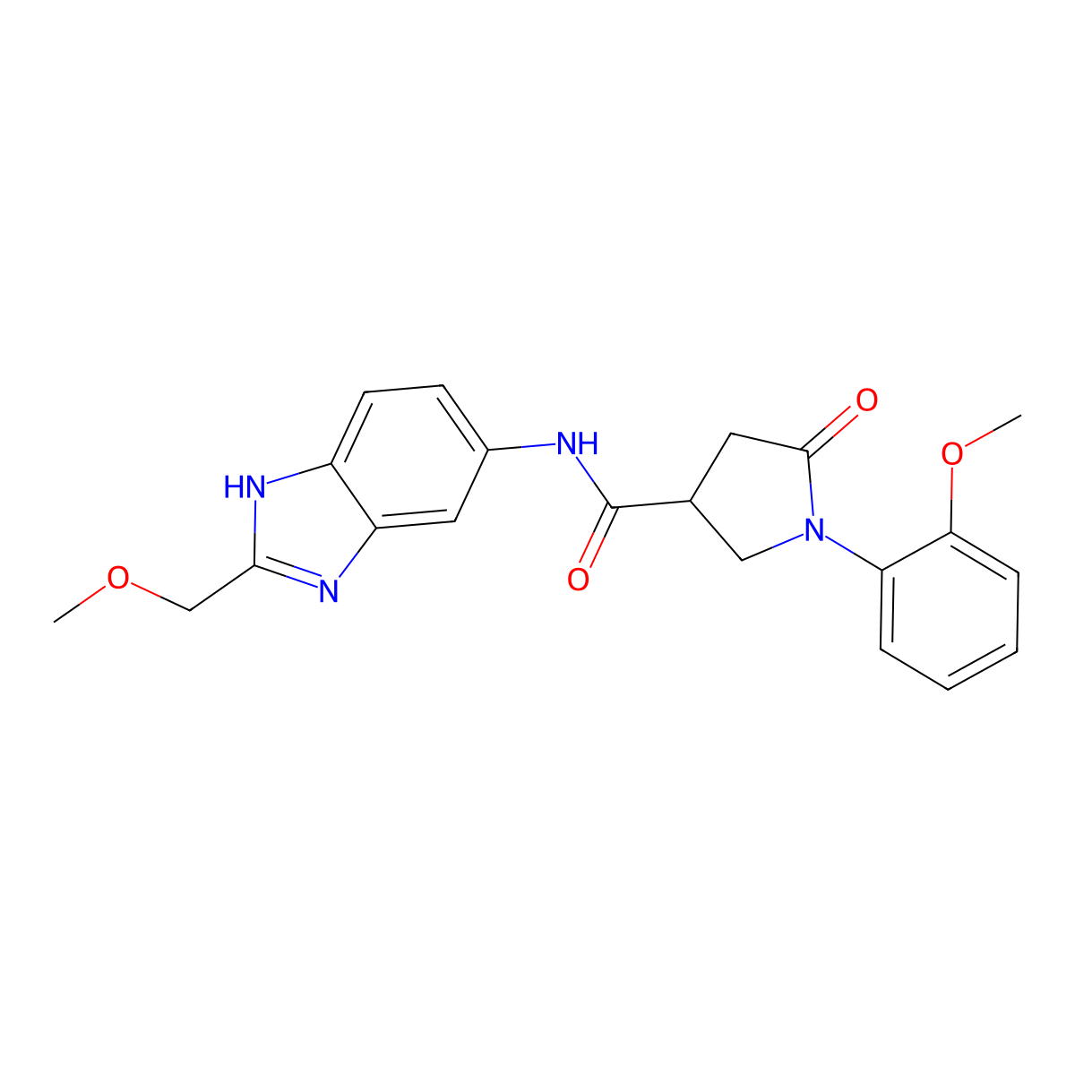 N-[2-(methoxymethyl)-1H-benzimidazol-5-yl]-1-(2-methoxyphenyl)-5-oxopyrrolidine-3-carboxamide molecular structure, CAS 1232789-15-9