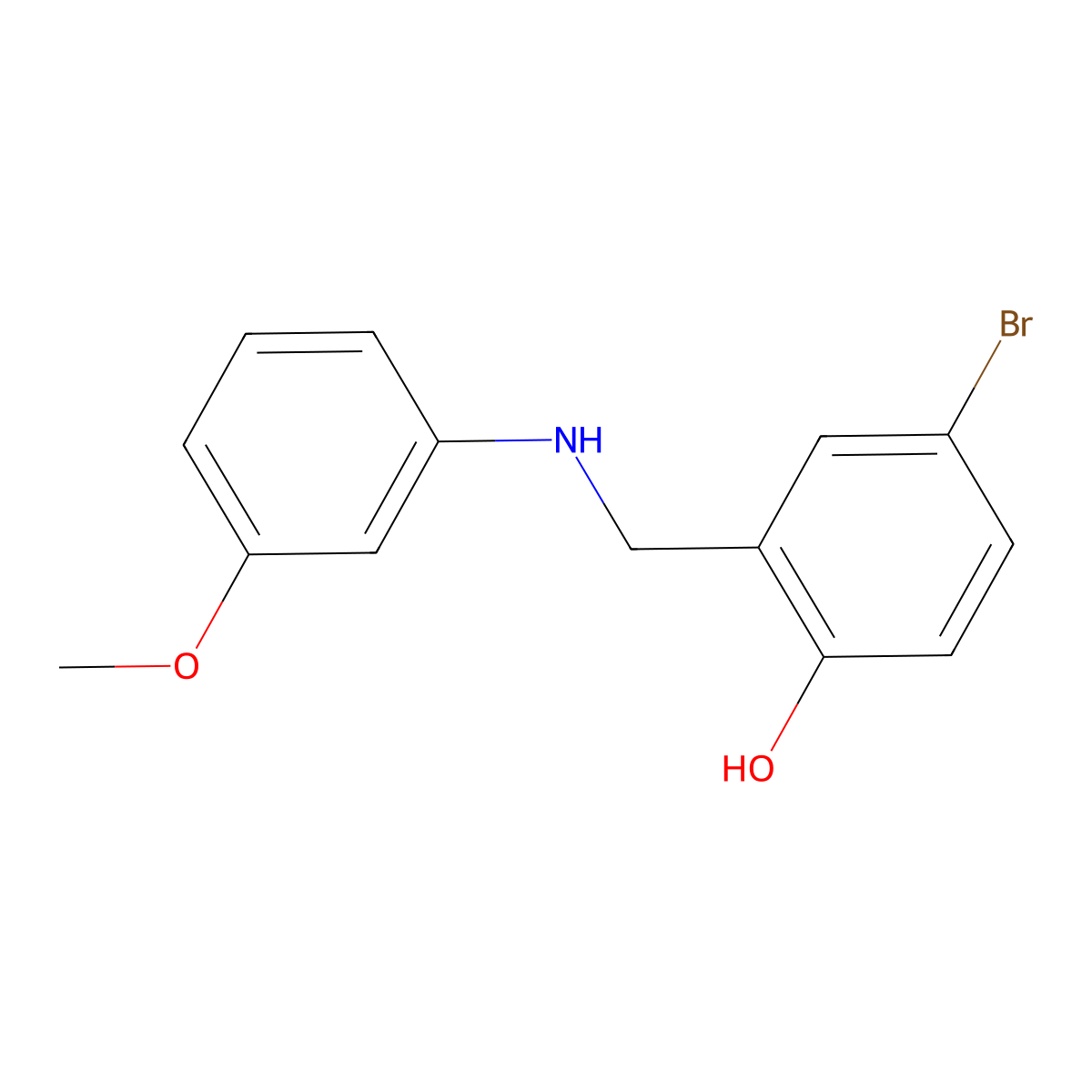 4-Bromo-2-{[(3-methoxyphenyl)amino]methyl}phenol molecular structure, CAS 1232789-43-3
