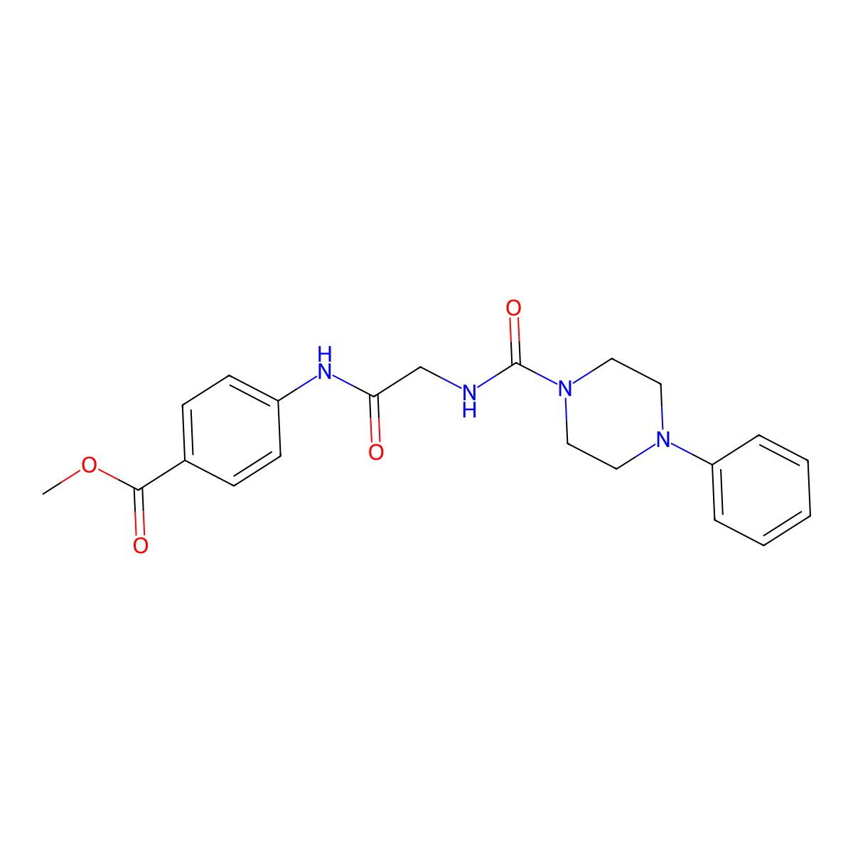 methyl 4-({N-[(4-phenylpiperazin-1-yl)carbonyl]glycyl}amino)benzoate molecular structure, CAS 1232789-50-2