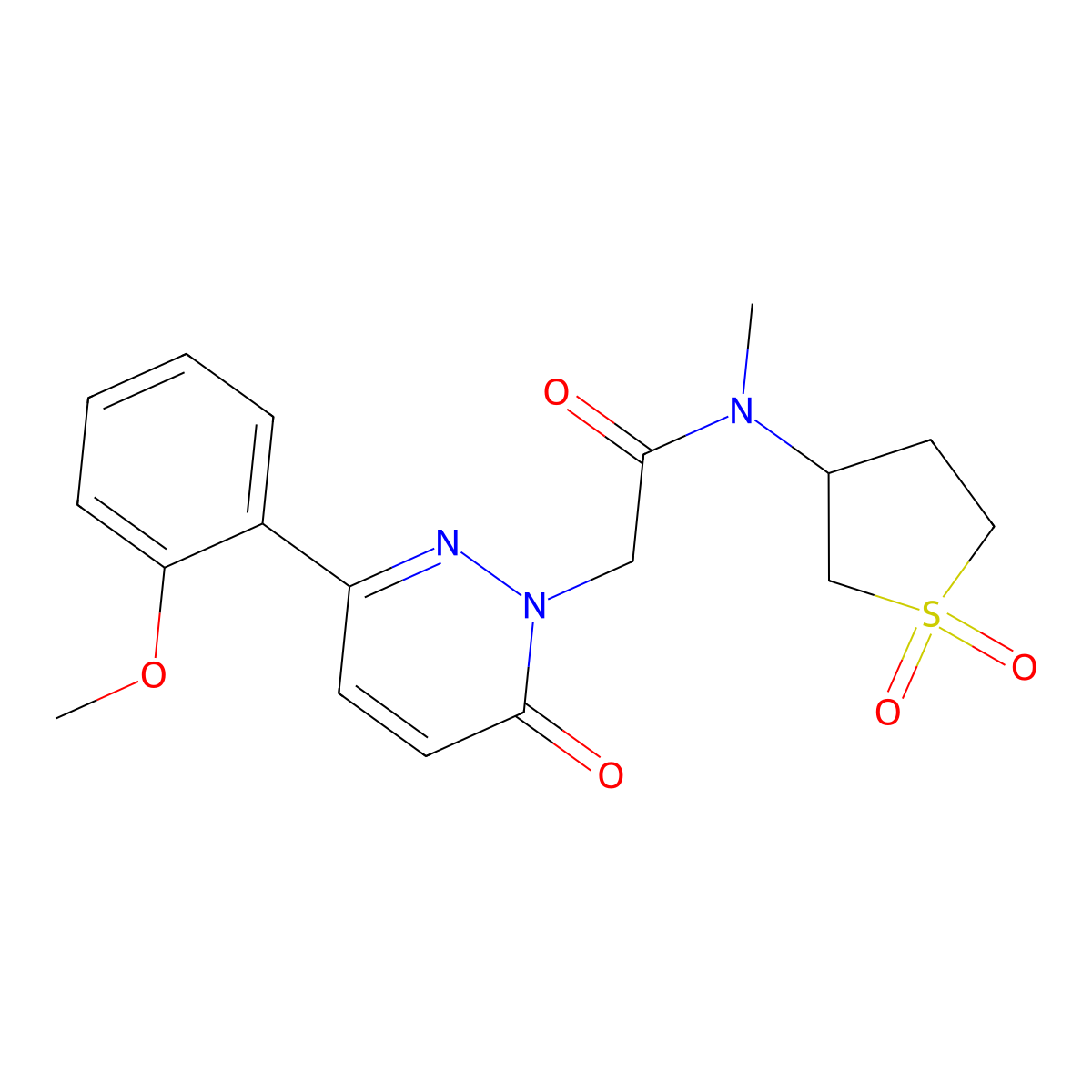 N-(1,1-dioxidotetrahydrothiophen-3-yl)-2-(3-(2-methoxyphenyl)-6-oxopyridazin-1(6H)-yl)-N-methylacetamide molecular structure, CAS 1232789-51-3