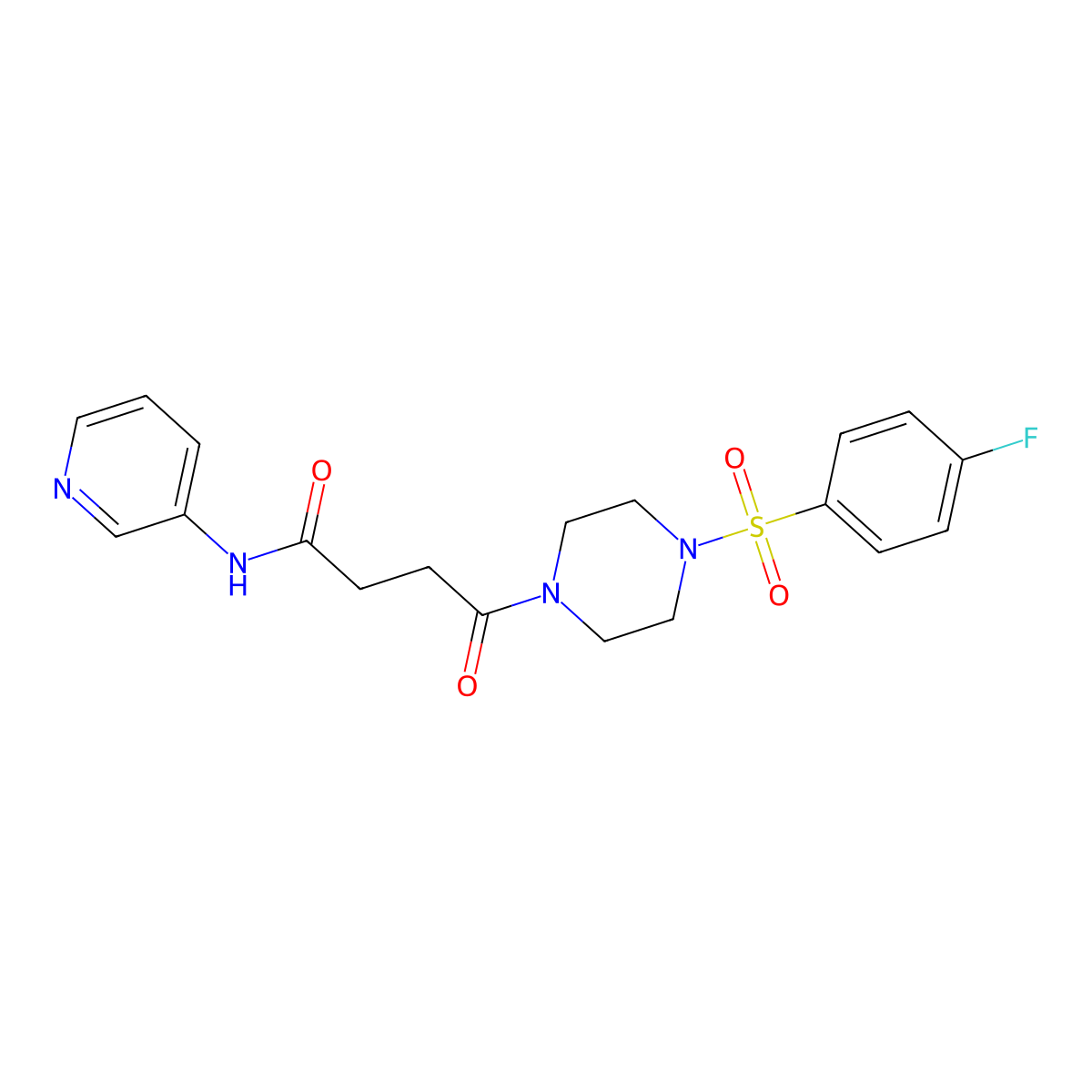 4-(4-((4-fluorophenyl)sulfonyl)piperazin-1-yl)-4-oxo-N-(pyridin-3-yl)butanamide molecular structure, CAS 1232789-60-4