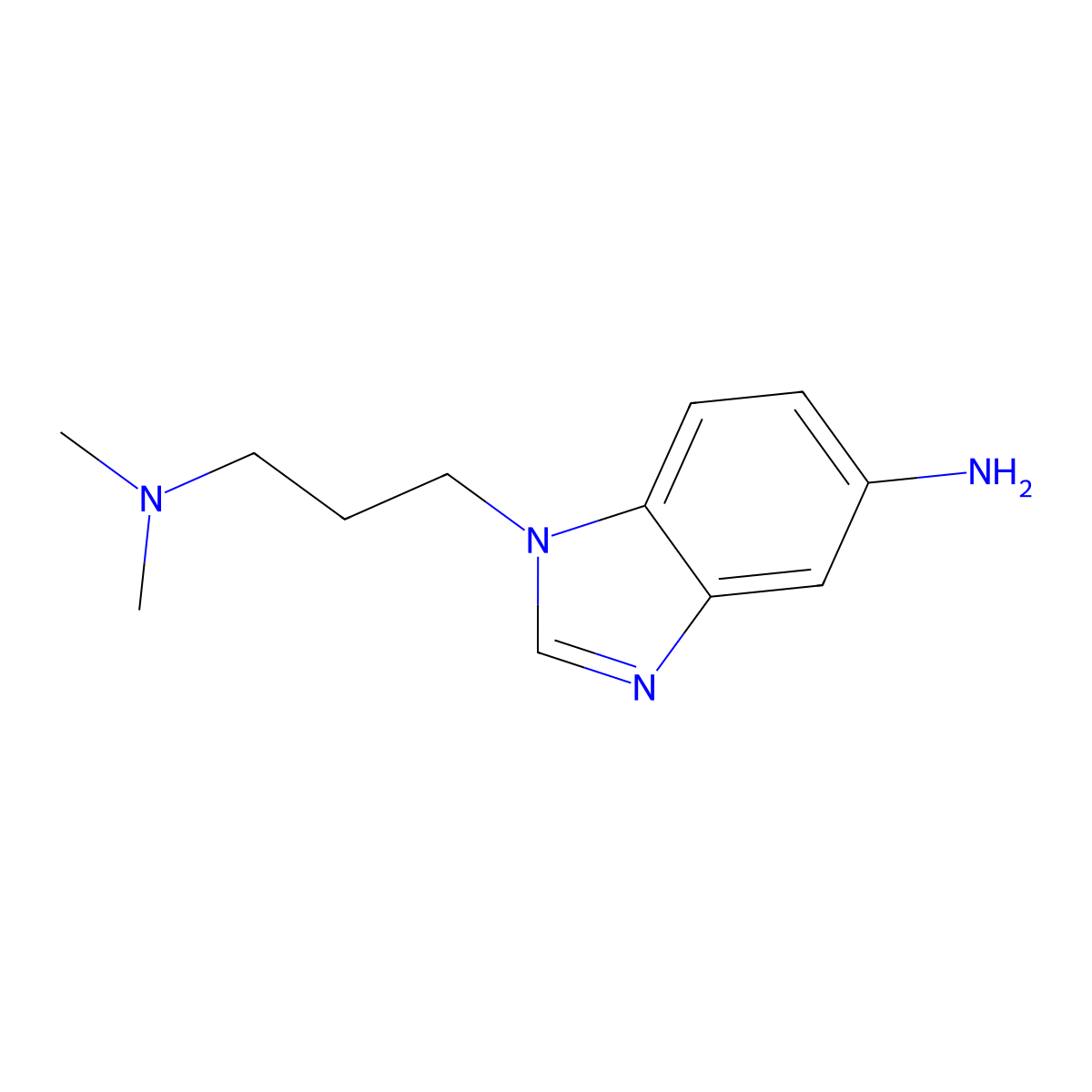 1-[3-(dimethylamino)propyl]-1H-benzimidazol-5-amine molecular structure, CAS 1232789-68-2