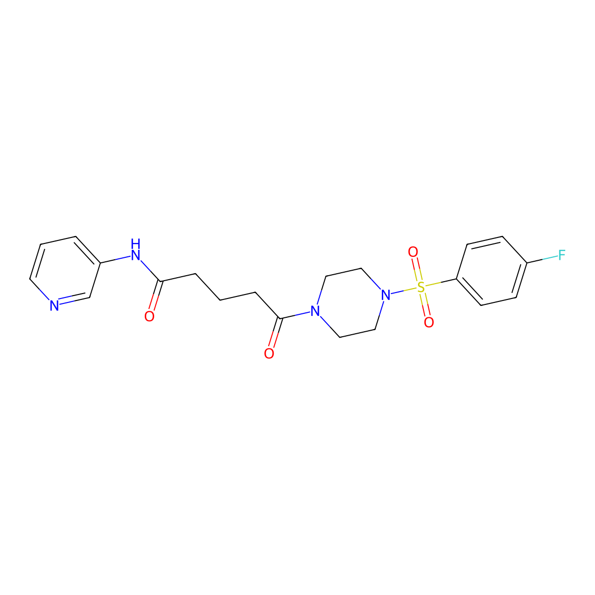 5-{4-[(4-fluorophenyl)sulfonyl]piperazin-1-yl}-5-oxo-N-(pyridin-3-yl)pentanamide molecular structure, CAS 1232789-77-3