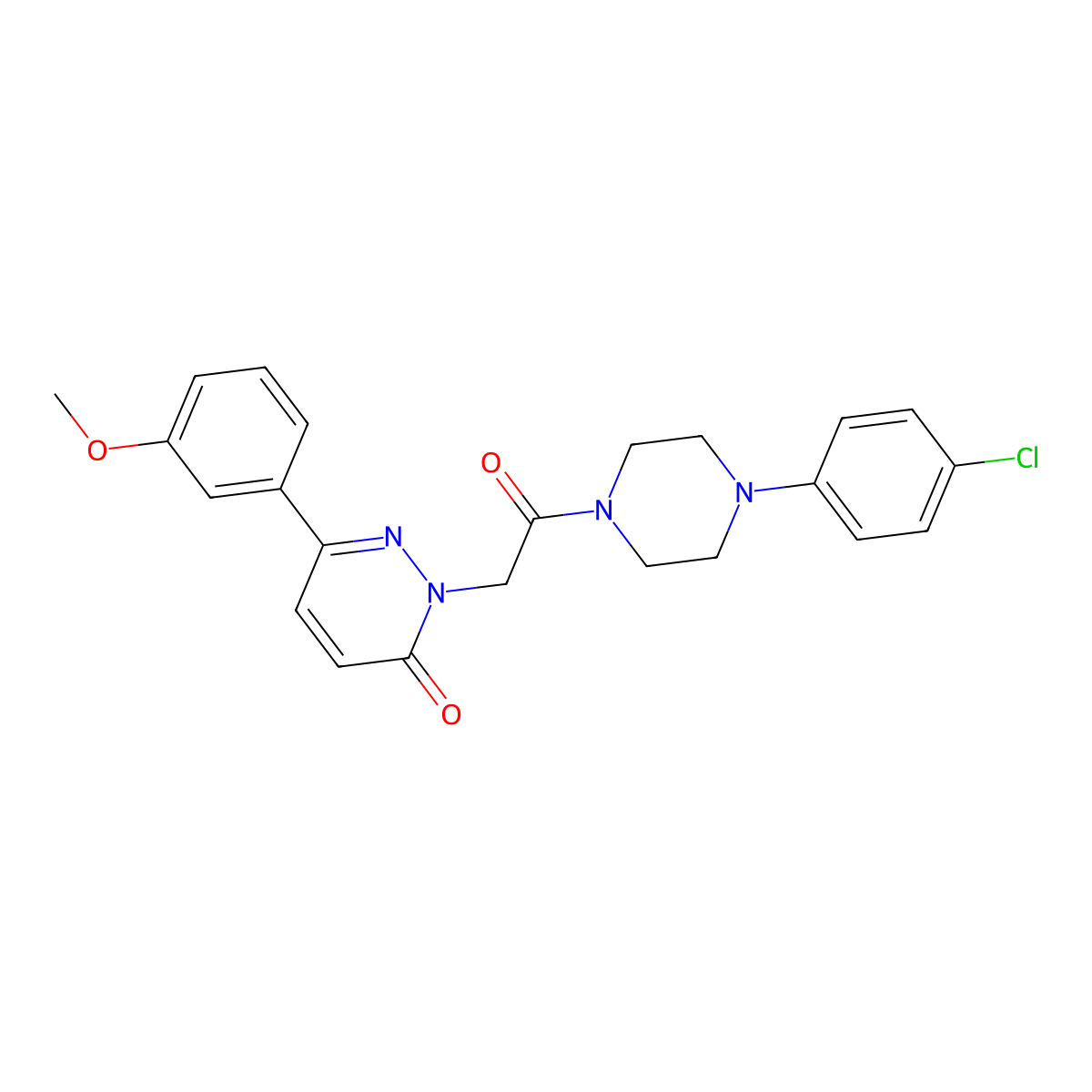 2-{2-[4-(4-chlorophenyl)piperazino]-2-oxoethyl}-6-(3-methoxyphenyl)-3(2H)-pyridazinone molecular structure, CAS 1232789-83-1