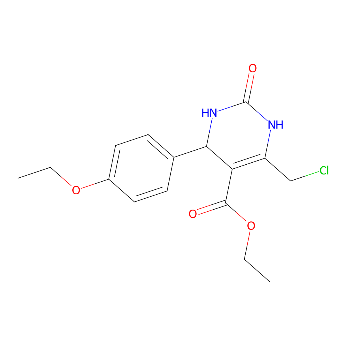 Ethyl 6-(chloromethyl)-4-(4-ethoxyphenyl)-2-oxo-1,2,3,4-tetrahydropyrimidine-5-carboxylate molecular structure, CAS 1232790-12-3