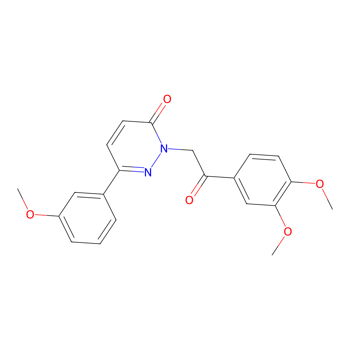 2-[2-(3,4-dimethoxyphenyl)-2-oxoethyl]-6-(3-methoxyphenyl)pyridazin-3(2H)-one molecular structure, CAS 1232790-19-0