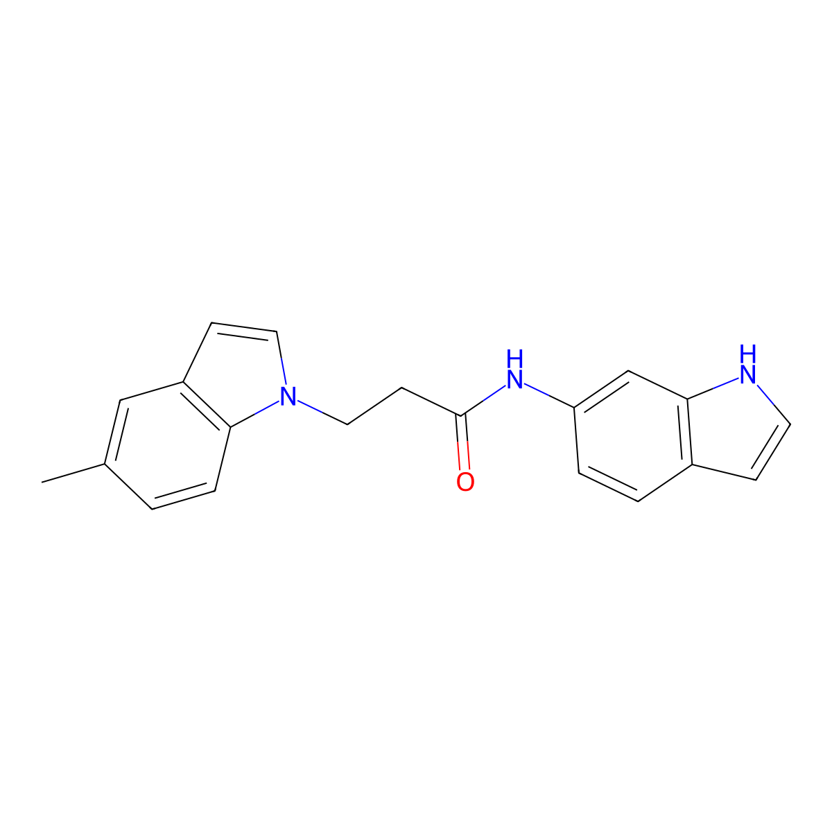 N-(1H-indol-6-yl)-3-(5-methyl-1H-indol-1-yl)propanamide molecular structure, CAS 1232790-20-3