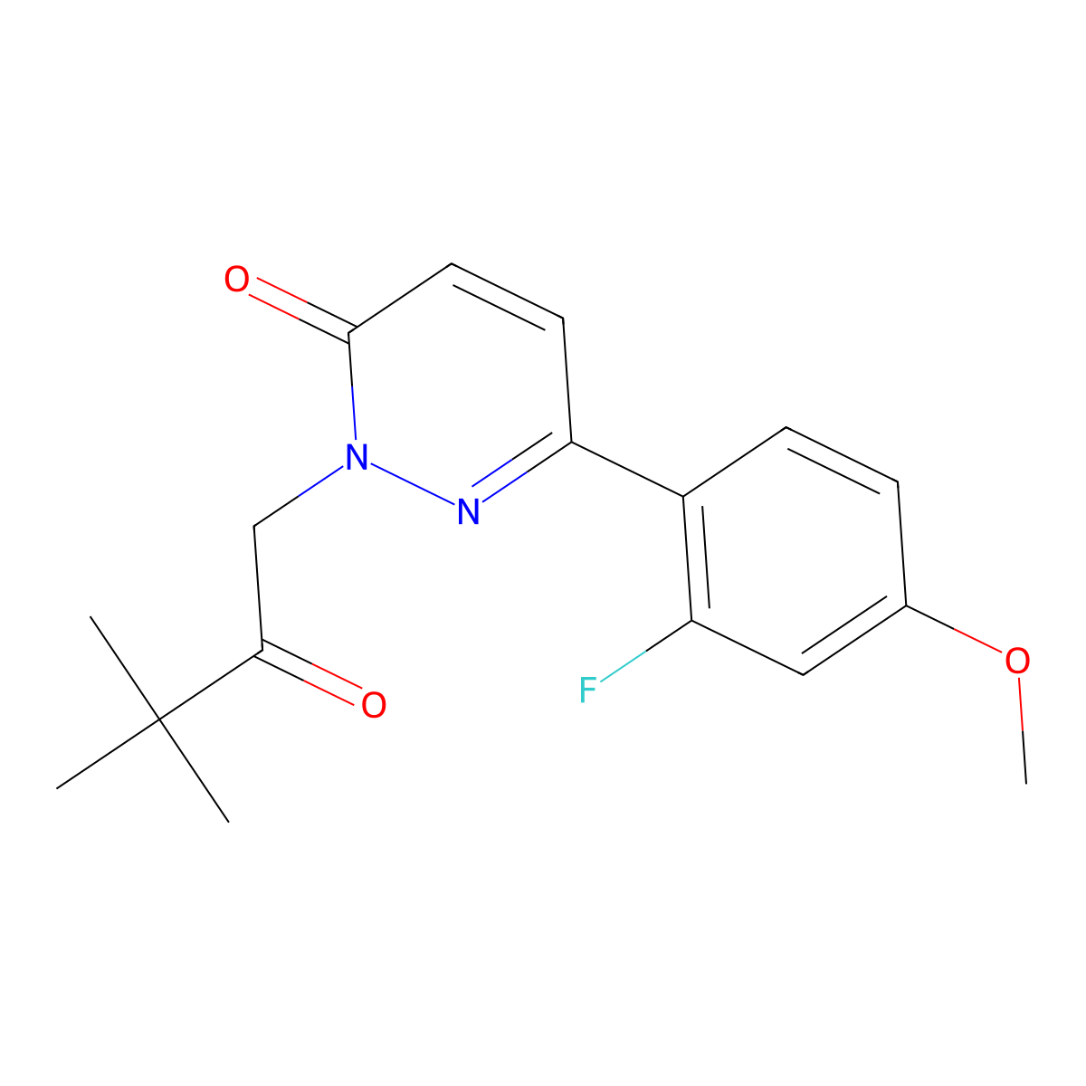 2-(3,3-dimethyl-2-oxobutyl)-6-(2-fluoro-4-methoxyphenyl)pyridazin-3(2H)-one molecular structure, CAS 1232790-27-0