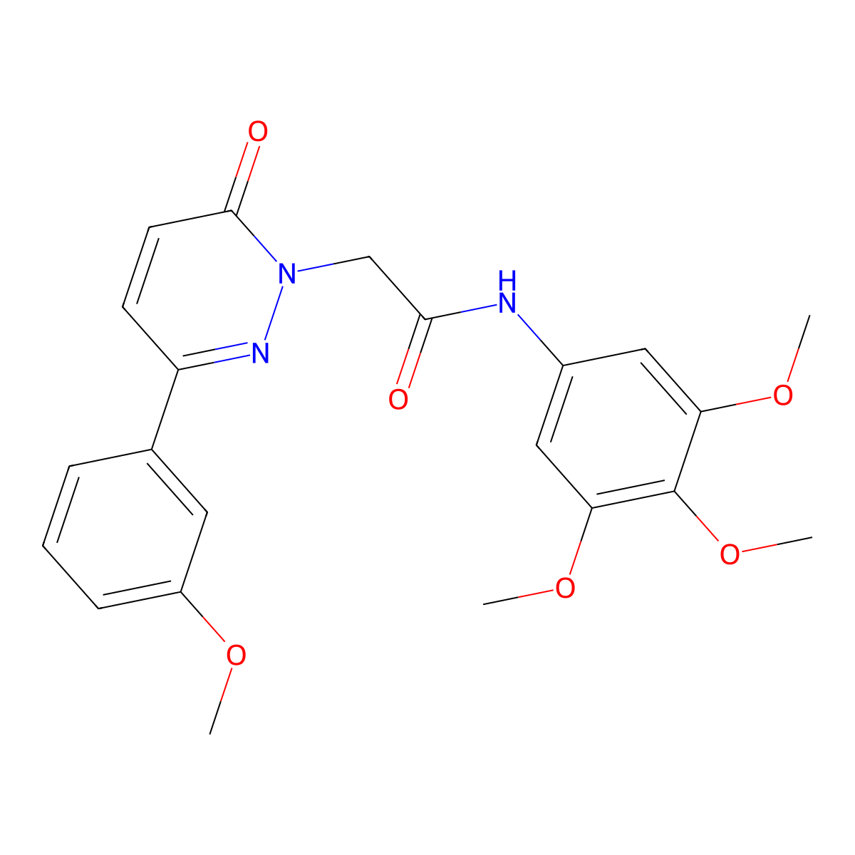 2-(3-(3-methoxyphenyl)-6-oxopyridazin-1(6H)-yl)-N-(3,4,5-trimethoxyphenyl)acetamide molecular structure, CAS 1232790-28-1