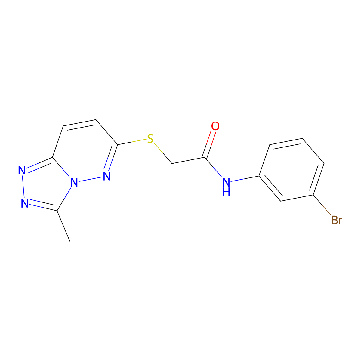 N-(3-bromophenyl)-2-[(3-methyl[1,2,4]triazolo[4,3-b]pyridazin-6-yl)sulfanyl]acetamide molecular structure, CAS 1232790-31-6