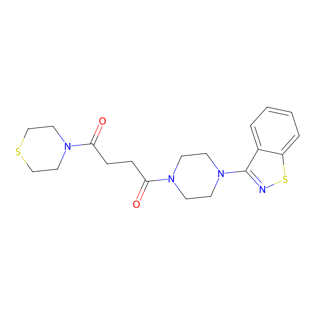 1-[4-(1,2-Benzothiazol-3-yl)piperazin-1-yl]-4-(thiomorpholin-4-yl)butane-1,4-dione molecular structure, CAS 1232790-68-9