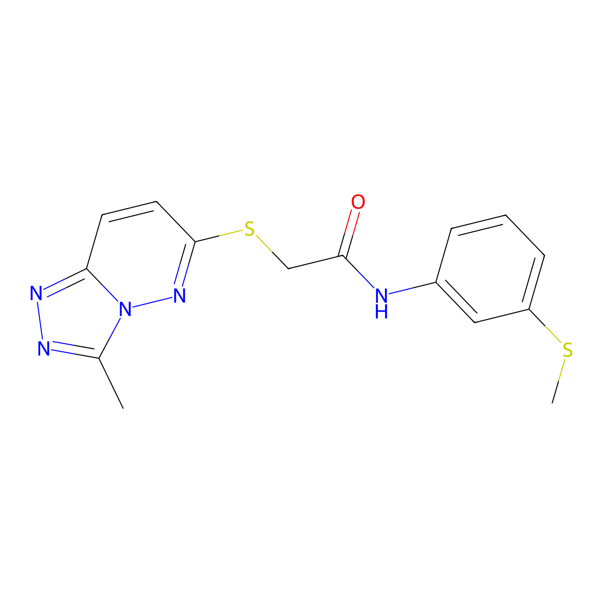 N-[3-(methylsulfanyl)phenyl]-2-[(3-methyl[1,2,4]triazolo[4,3-b]pyridazin-6-yl)sulfanyl]acetamide molecular structure, CAS 1232790-90-7