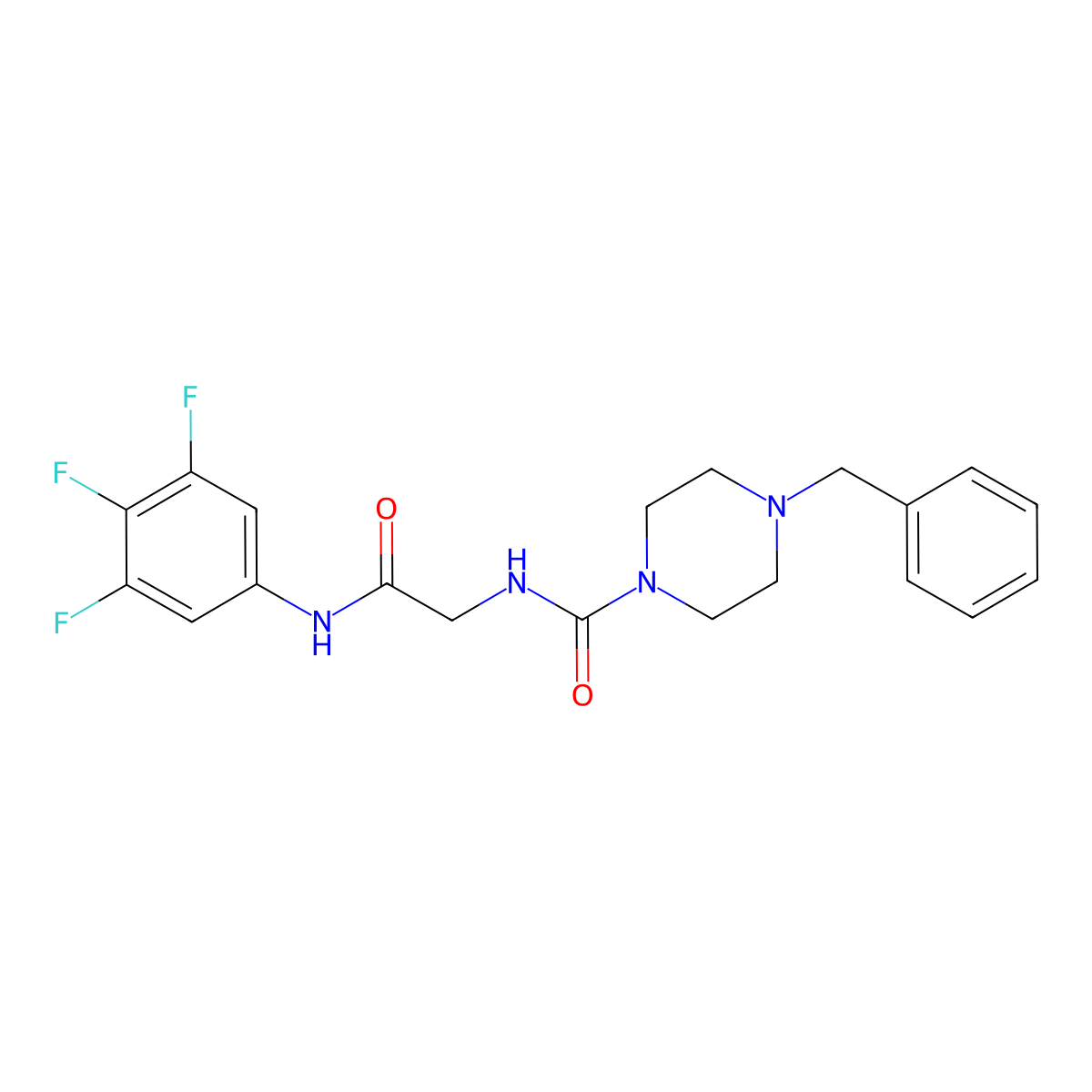 4-benzyl-N-{2-oxo-2-[(3,4,5-trifluorophenyl)amino]ethyl}piperazine-1-carboxamide molecular structure, CAS 1232791-01-3