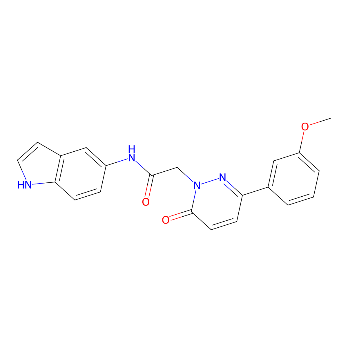 N-(1H-indol-5-yl)-2-(3-(3-methoxyphenyl)-6-oxopyridazin-1(6H)-yl)acetamide molecular structure, CAS 1232791-11-5